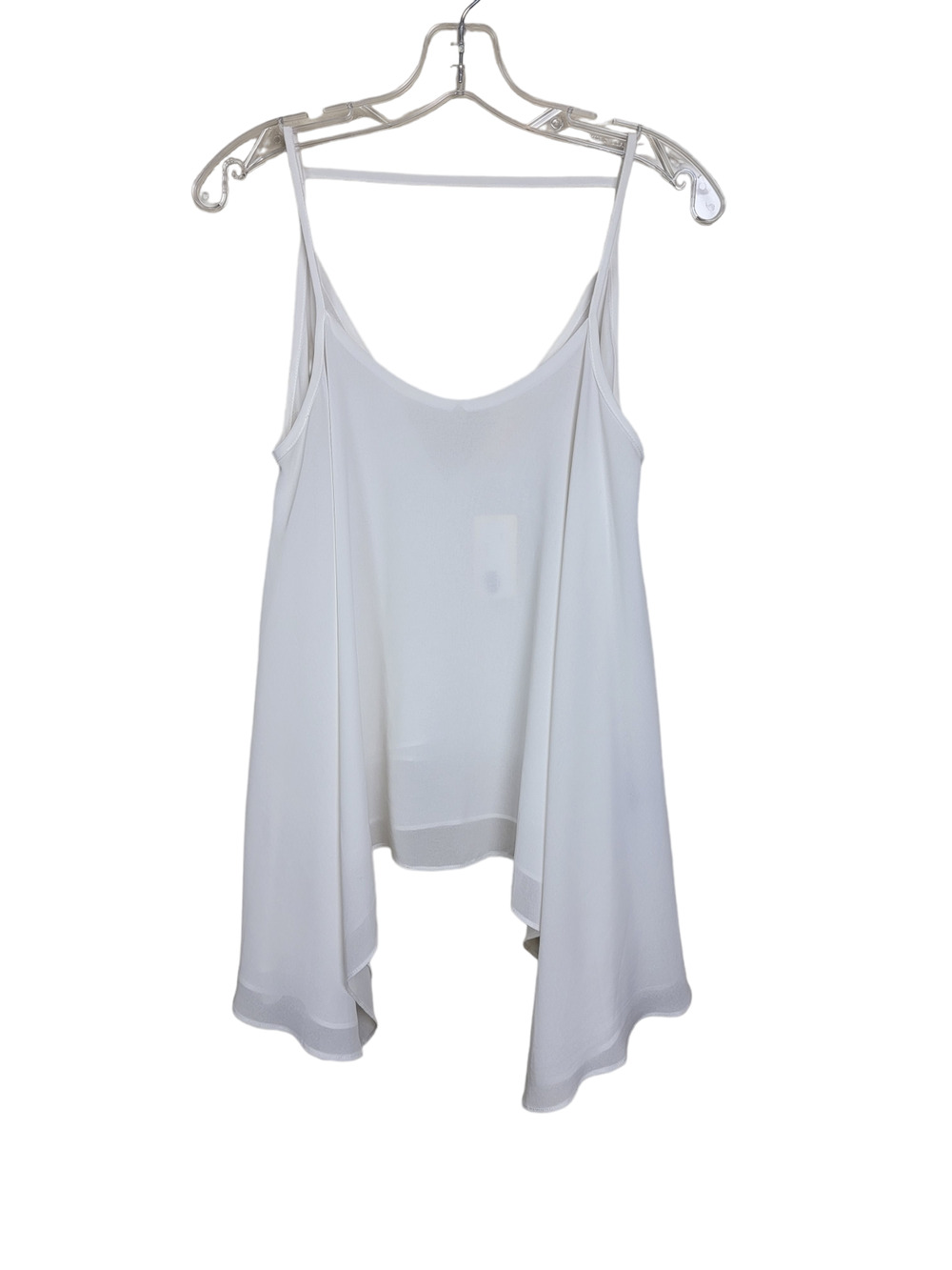 NWT Izzy & Lola Shark Bite Hem Blouse Top Spaghetti Strap Scoop Neck Small